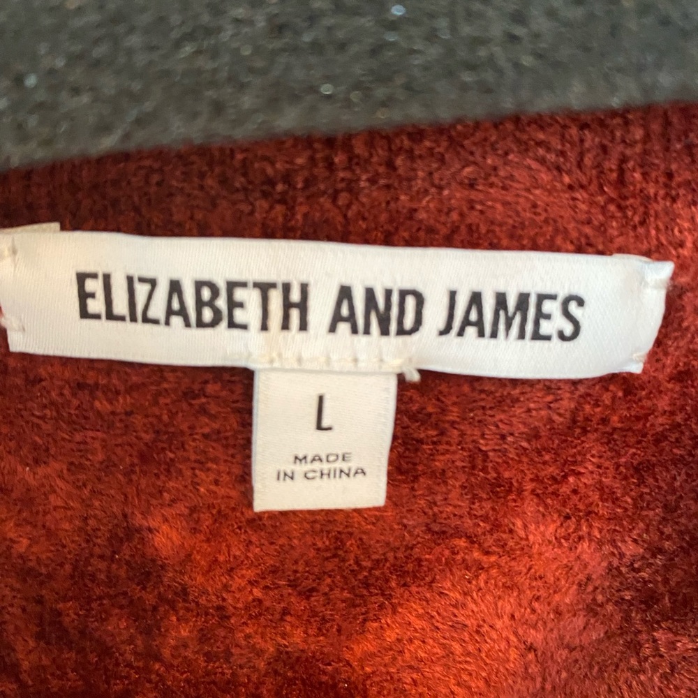 Elizabeth and James sweater dress. Burnt orange color. Chenille fabric. Size L